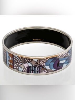 Authentic Hermes Paris Enamel Bangle Bracelet Vintage